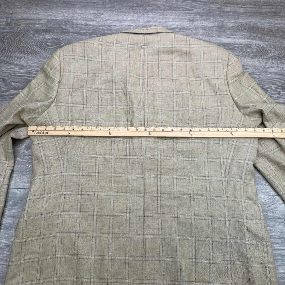 VTG Hugo Boss Sport Coat Mens 48R Beige Neiman Marcus Silk Linen Wool USA Made